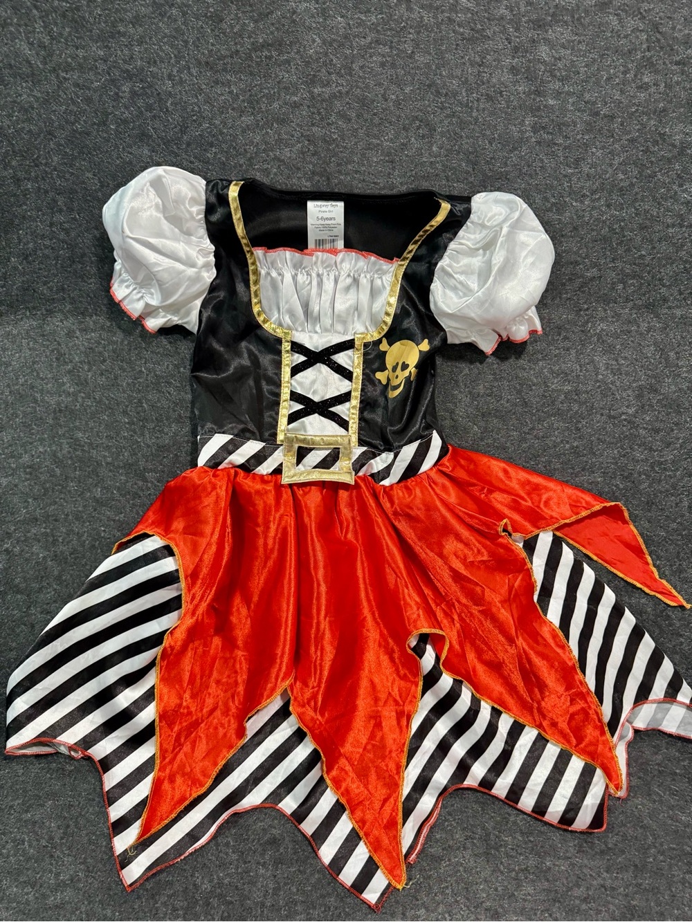 Girls Black and Red Pirate Costume Dress